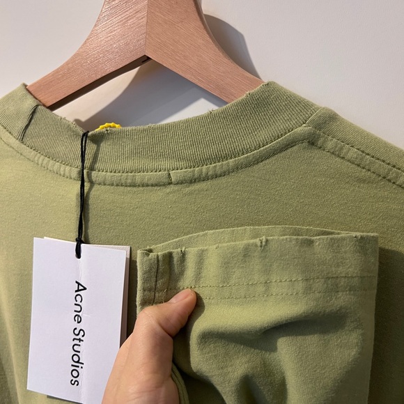 ACNE STUDIOS Green Logo Relaxed Fit T-shirt top - Picture 4 of 7